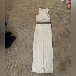 Princess Polly Cream Ribbed Set